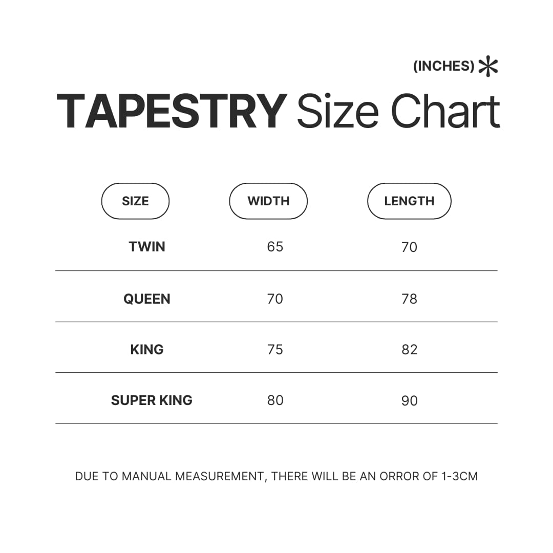 Tapestry Size Chart - Glo Gang Store