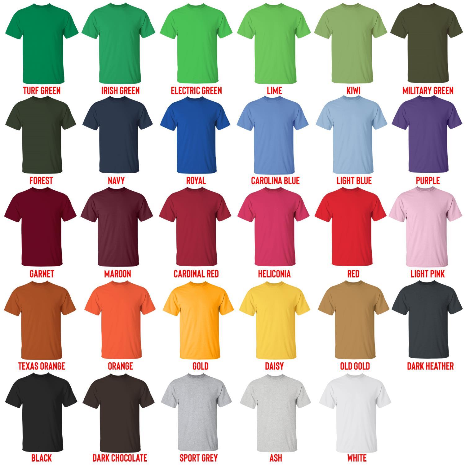 t shirt color chart - Glo Gang Store