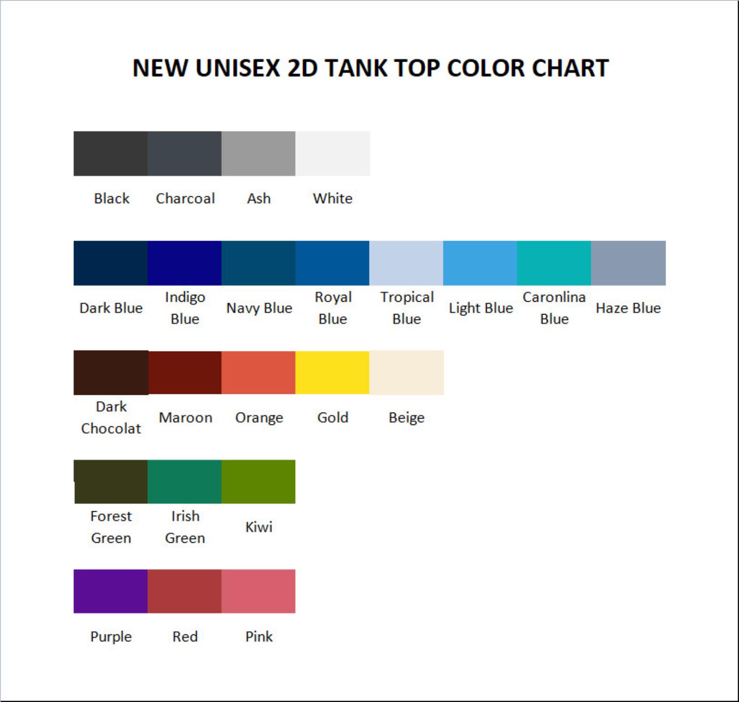 tank top color chart - Glo Gang Store