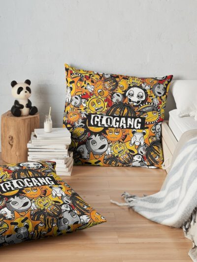 Glo Gang Or No Gang Throw Pillow Official Glo Gang Merch