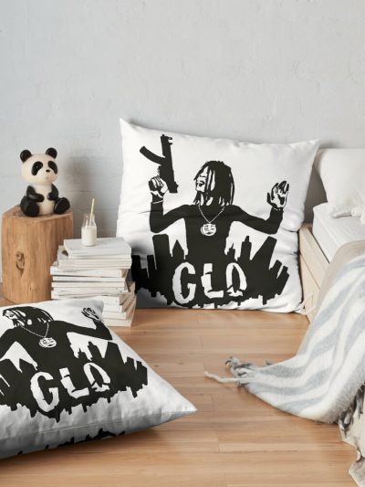 Gun Glo Gang Throw Pillow Official Glo Gang Merch