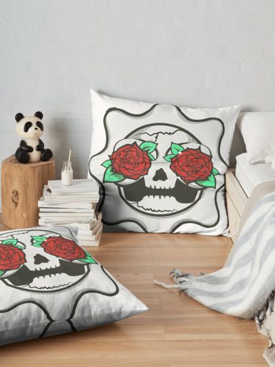 Glo Mexican Skull Glogangworldwide Throw Pillow Official Glo Gang Merch