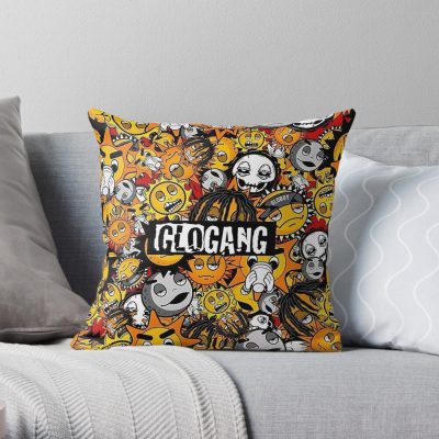 Glo Gang Or No Gang Throw Pillow Official Glo Gang Merch