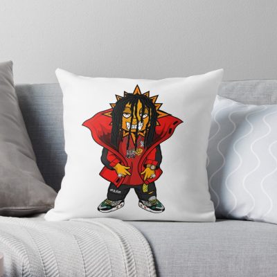 Glo Gang Chief Keef Full Character Almighty Sosa Gloryboyz Throw Pillow Official Glo Gang Merch