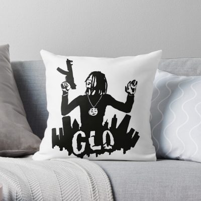 Gun Glo Gang Throw Pillow Official Glo Gang Merch