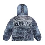 Glo Gang Tribune Puffer Jacket (Washed Denim)