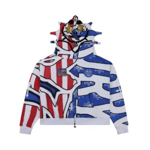 Glo Gang and Glory Boy Flag Hoodie (Red/Blue)