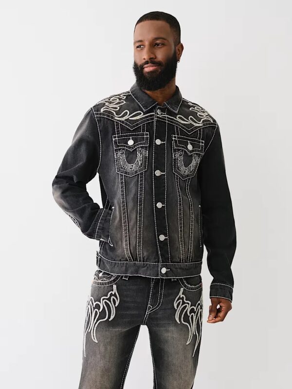 BW x TR BIG T FLAME TRUCKER JACKET